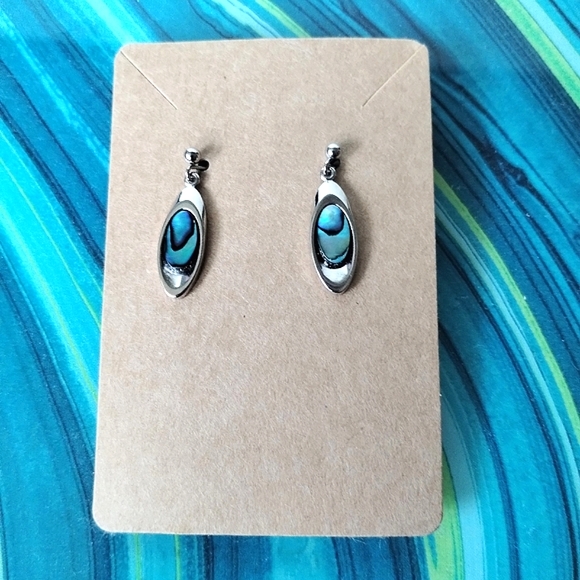 Abalone Dangle Earrings - Picture 4 of 6